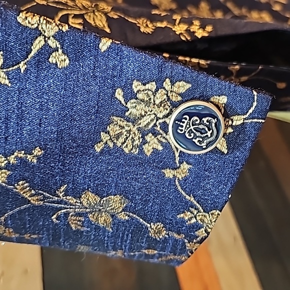 Gold Silk Nehru Blazer with Customized Threads - Picture 8 of 10